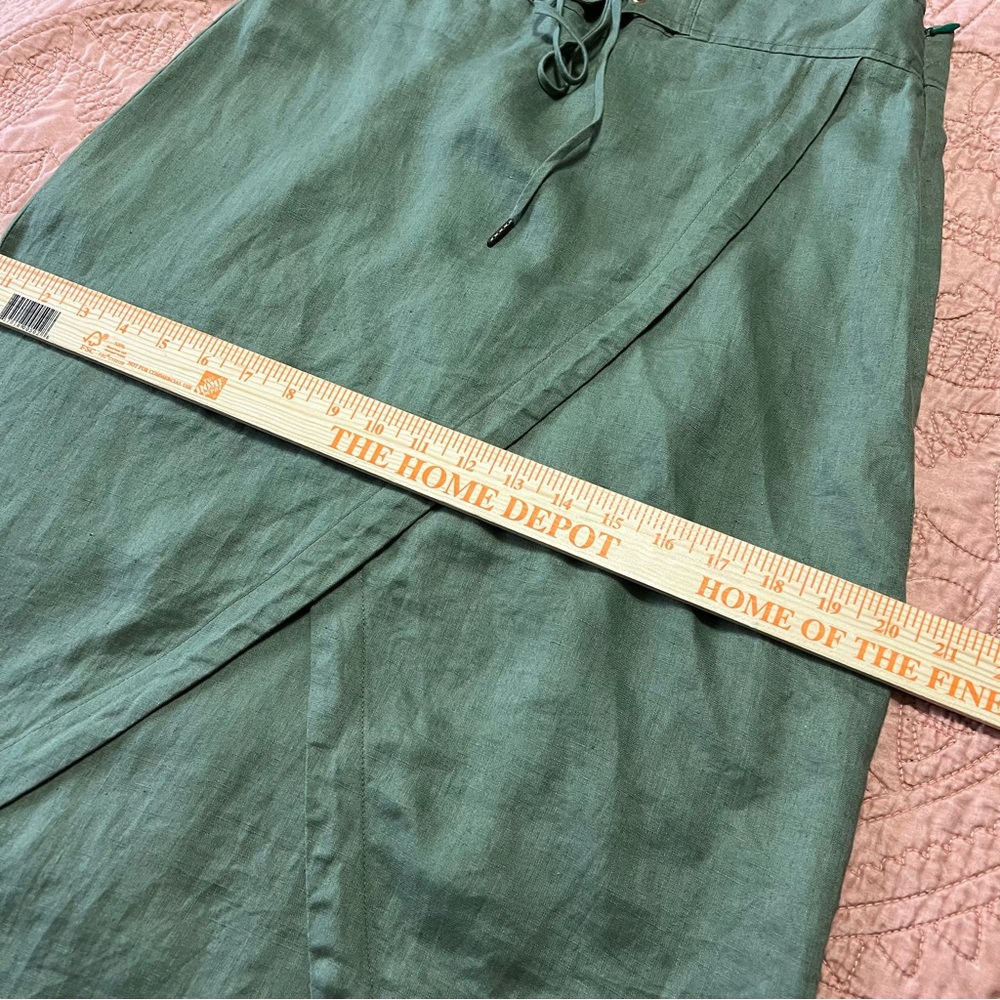 Anthropologie Sanctuary Green Linen Wrap Skirt S - Picture 9 of 9